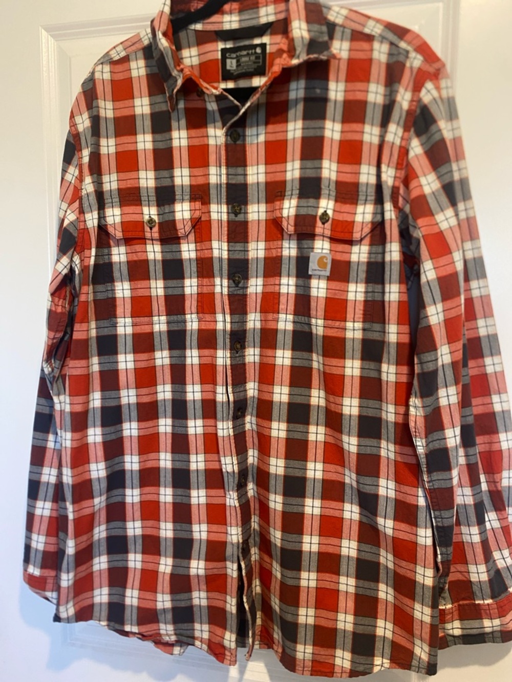 Carhartt size L Like new plaid button down